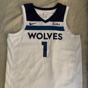 Anthony Edwards #1 Minnesota Timberwolves White Jersey XL